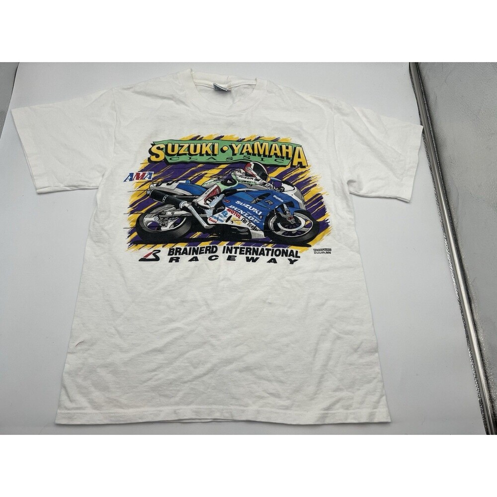 Vintage 1993 Suzuki Yamaha Brainerd International Raceway Motorcycle T-Shirt – M